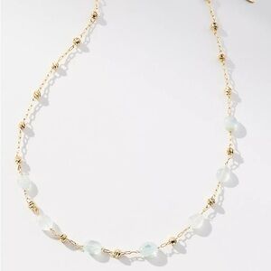 Anthropologie Chic Clear Gold Bead Necklace NWT